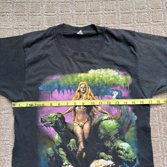 VTG 80s Boris Vallejo Fantasy T Shirt Small Primeval Women Dragons Single Stitch - Picture 8 of 10